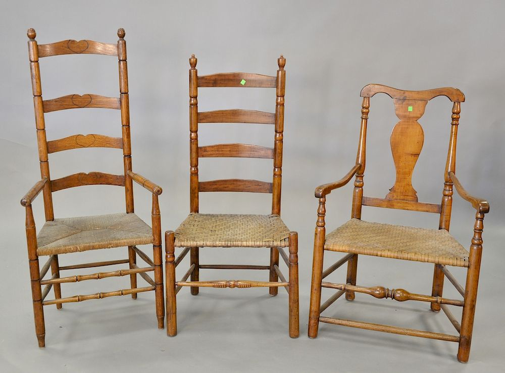 Appraisal: Six piece lot to include Queen Anne great chair two