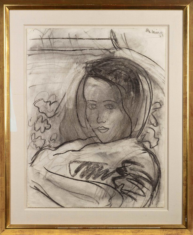 Appraisal: Robert De Niro Sr American - Portrait of a Girl