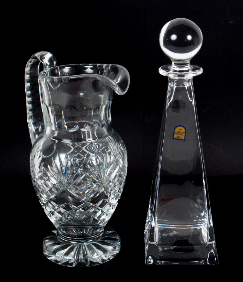 Appraisal: Crystal pitcher and decanter molded crystal pitcher probably Waterford in