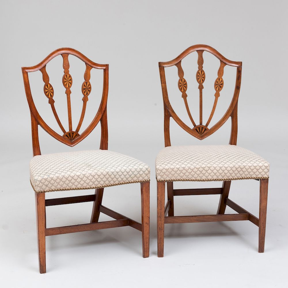 Appraisal: Pair of Federal Mahogany Side Chairs x x in Condition