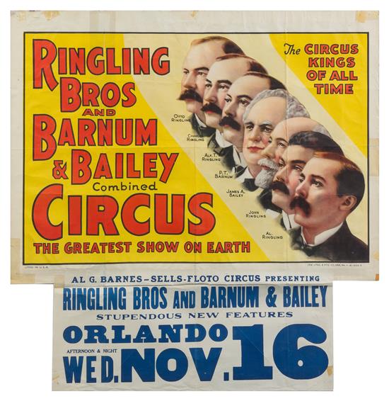 Appraisal: Sale Lot CIRCUS RINGLING BROTHERS AND BARNUM BAILEY Poster and