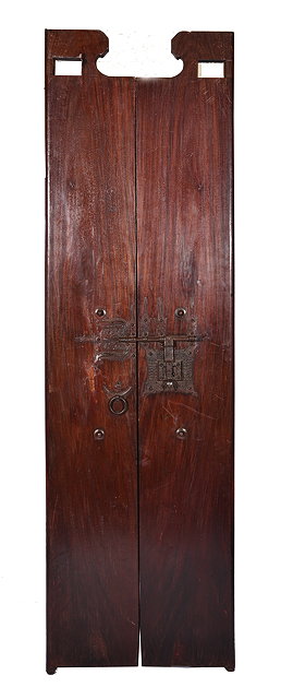 Appraisal: A PAIR OF TH CENTURY TALL NARROW INDIAN HARDWOOD DOORS