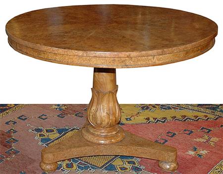 Appraisal: William IV Style Burl-Wood Veneered Occasional Table Estimate -