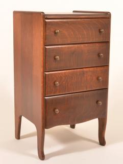 Appraisal: Oak cylinder record case having pull out drawers with for