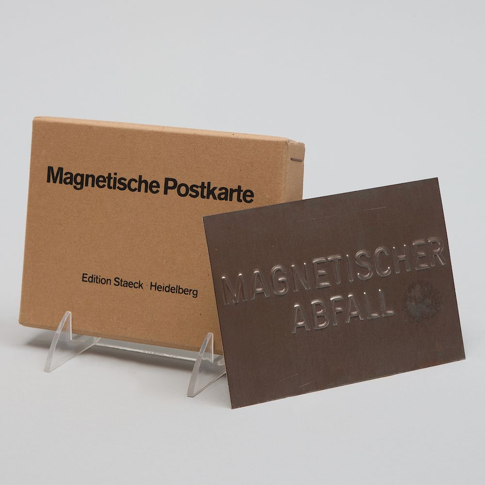 Appraisal: Joseph Beuys - Magnetic Postcard Iron with raised lettering and