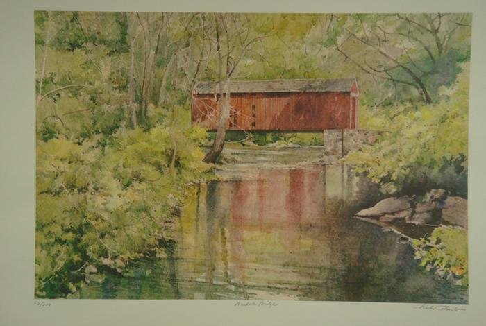 Appraisal: Charles Colombo American DE th c LE lithograph Woodale Bridge