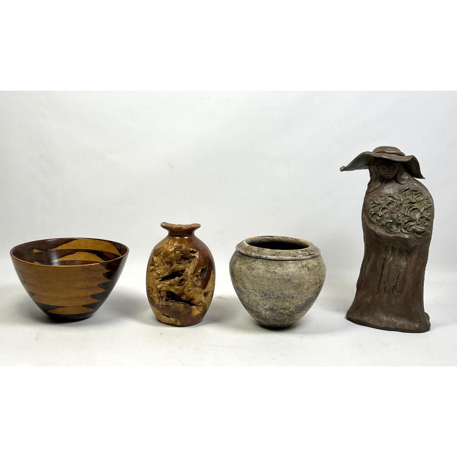 Appraisal: pc Mixed Modern Design Lot PETER PETROCHKO Wood Bowl Wood