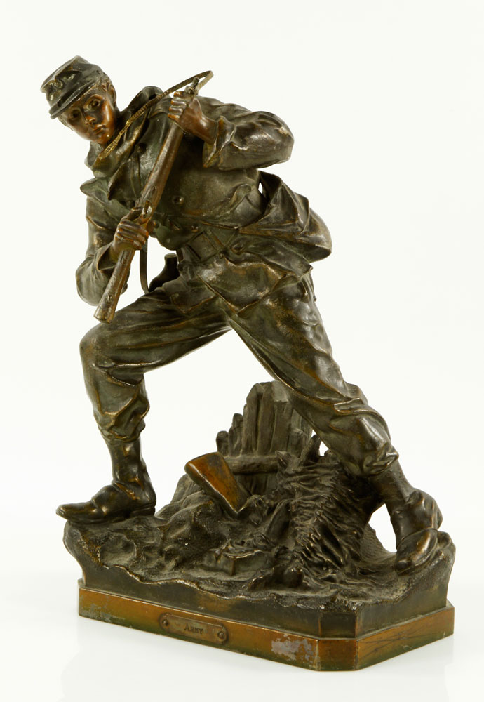 Appraisal: - Bradley and Hubbard Army Bronze Bradley and Hubbard sculpture