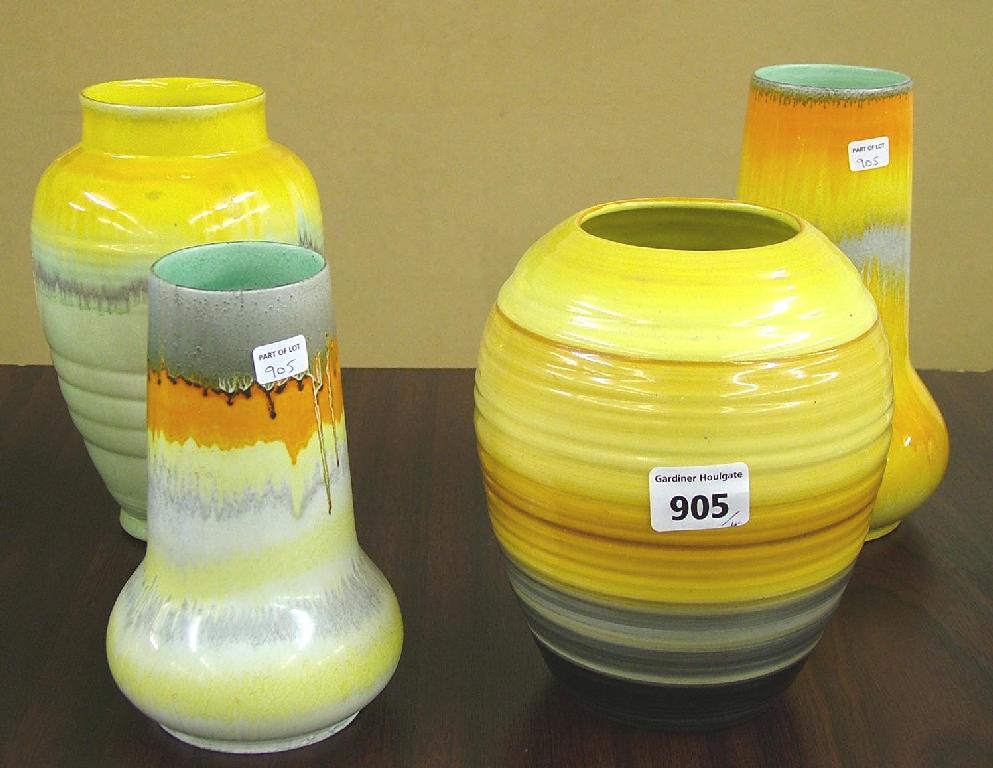 Appraisal: Three Shelley 'Harmony' vases decorated in similar shades also a