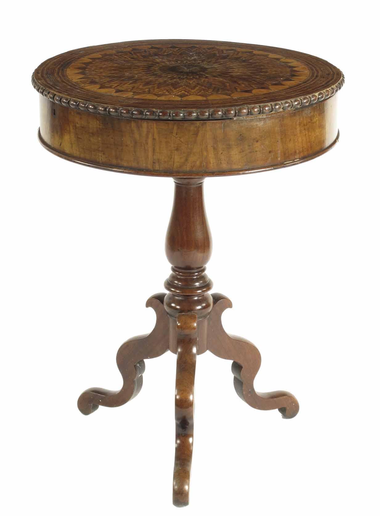 Appraisal: A th century continental mahogany work table