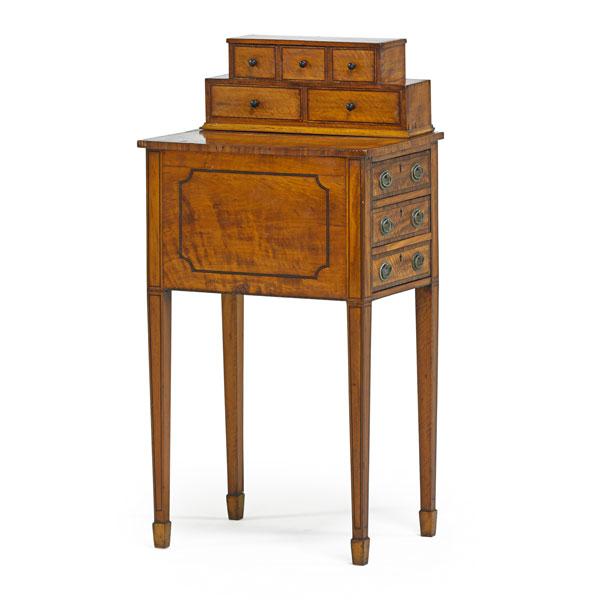 Appraisal: GEORGE III SIDE TABLE Satinwood with tulipwood banding with an