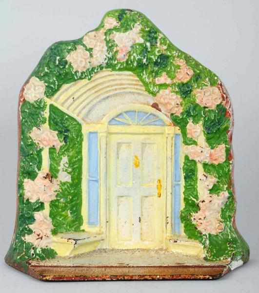 Appraisal: Cast Iron Doorway with Rose Trellis Doorstop National Foundry Numbered