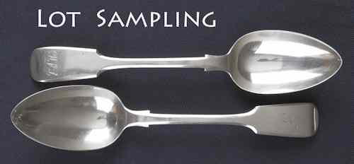 Appraisal: Set of nine English silver serving spoons - bearing the