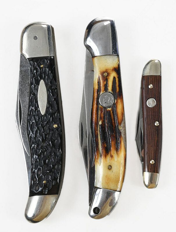 Appraisal: Three Assorted Knives Romo Solingen two blade folding hunter knife