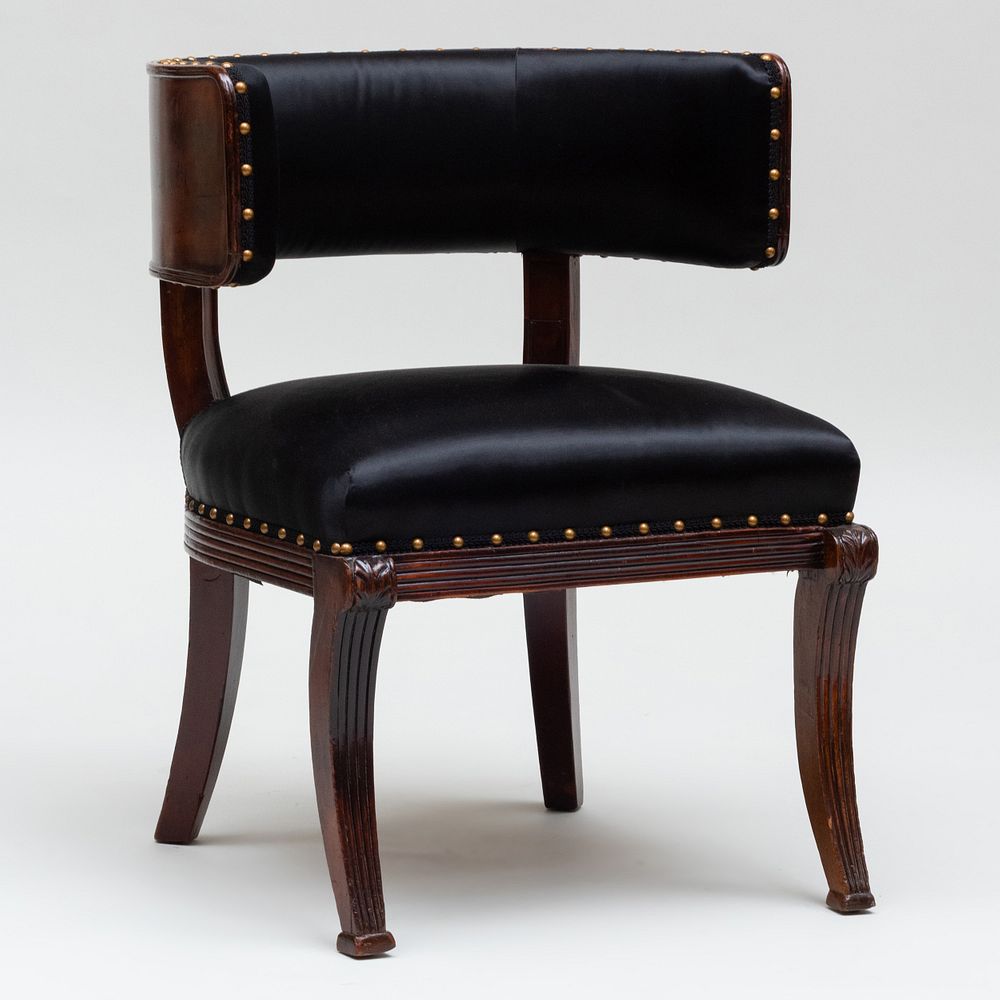 Appraisal: Regency Carved Mahogany Klismos Chair x x in Height of