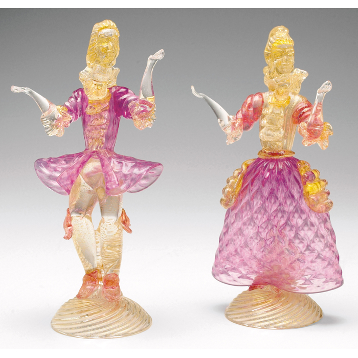 Appraisal: Murano figurines pair designed by FulvioBianconi man and woman in