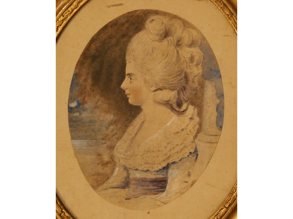 Appraisal: th century French school - Profile portrait of a lady