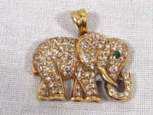 Appraisal: An carat gold diamond set elephant pendant with an emerald