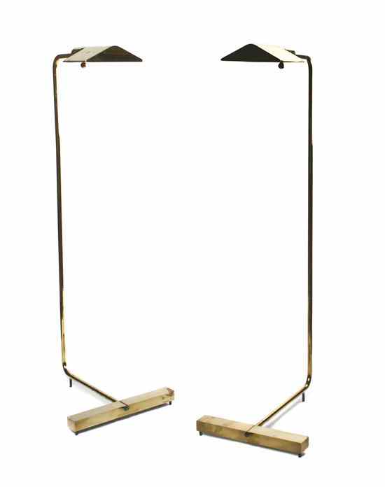 Appraisal: A Pair of Brass Floor Lamps Cedric Hartman having an