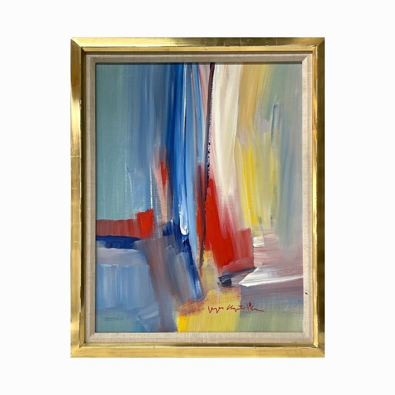 Appraisal: Georges Choquet Perez French Abstract work Acrylic on canvas Signed