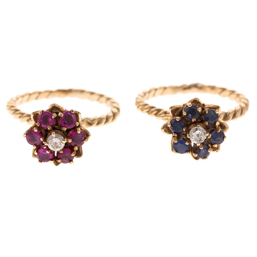 Appraisal: Two Ladies Gemstone Rings in K Gold K yellow gold