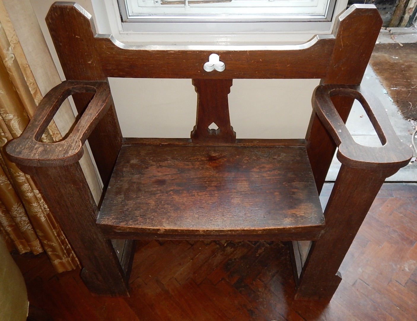 Appraisal: An oak hall seat stick stand