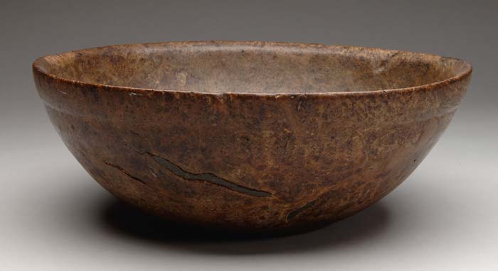 Appraisal: FINE BURL WOOD CHOPPING BOWL Nice early th th Century