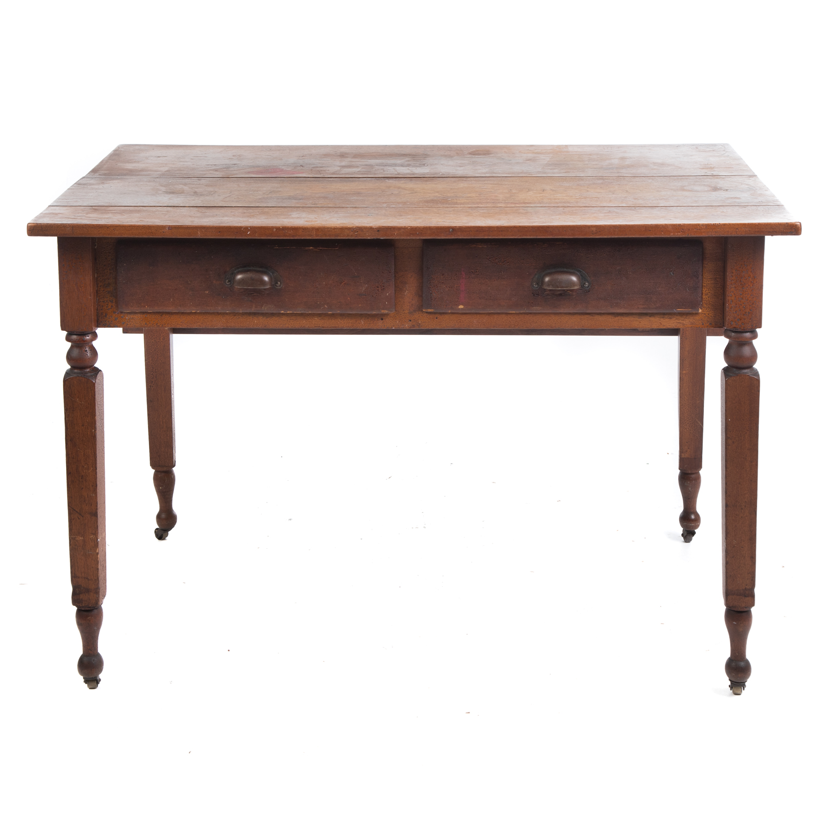 Appraisal: AMERICAN PRIMITIVE TAVERN TABLE Mid th century walnut table with