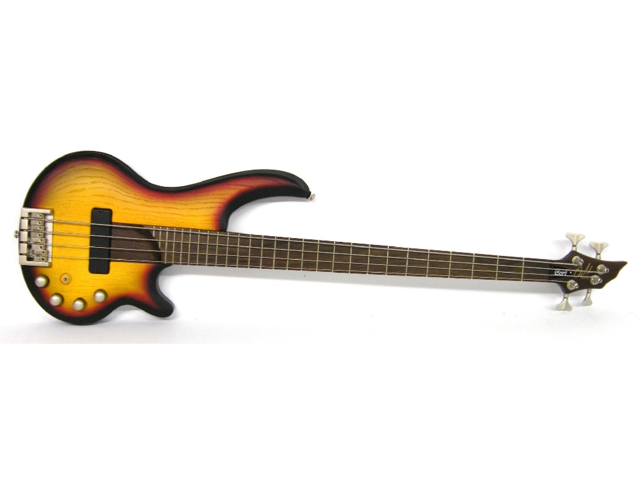 Appraisal: Cort Curbow Al bass guitar sunburst finish large blemish near