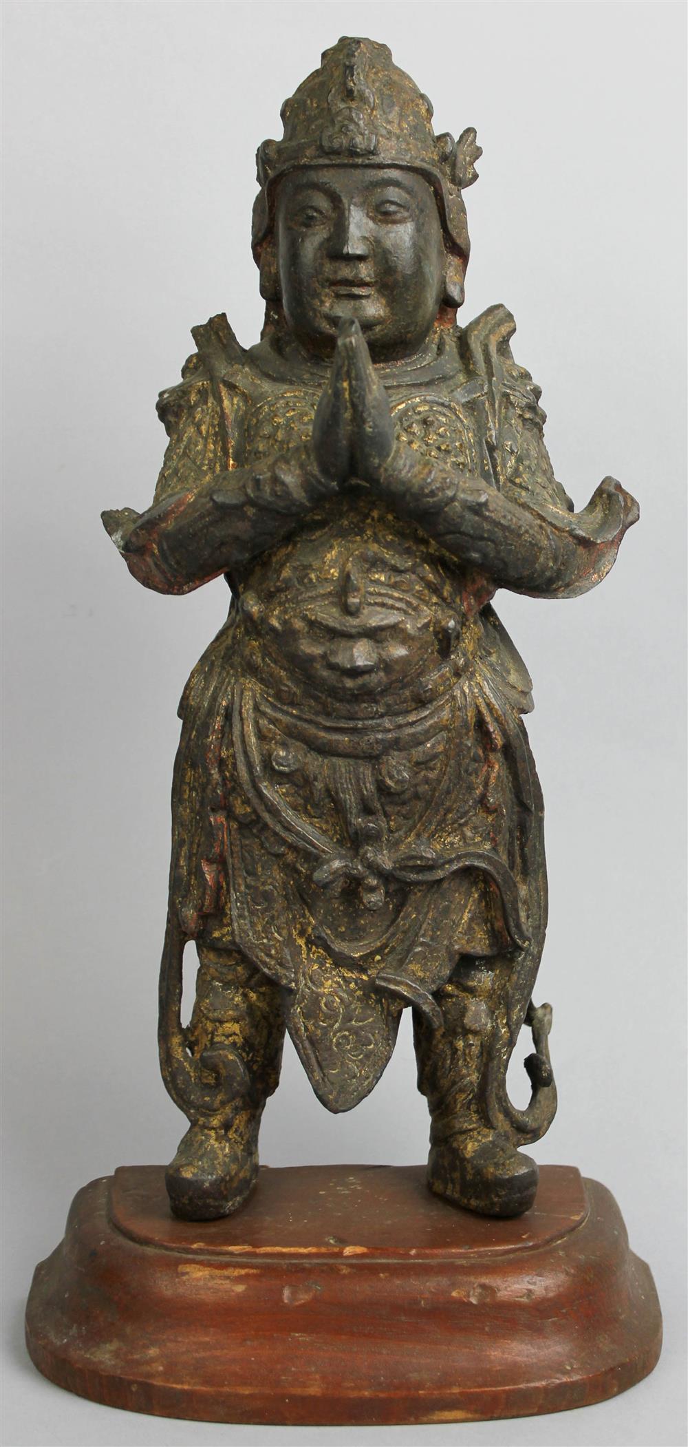 Appraisal: CHINESE GILT BRONZE FIGURE OF GUANGDI MING DYNASTY the standing