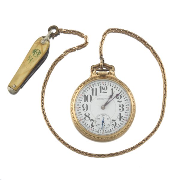 Appraisal: HAMILTON RAILROAD WATCH IN A BAR OVER CROWN CASE mm