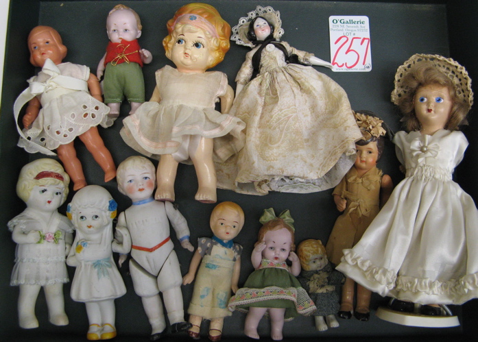 Appraisal: COLLECTION OF ASSORTED MINIATURE DOLLS including painted bisque china head