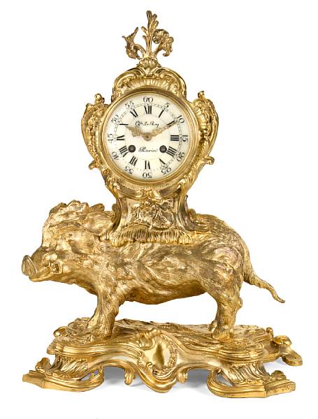 Appraisal: A Louis XV style gilt bronze mantel clock late th