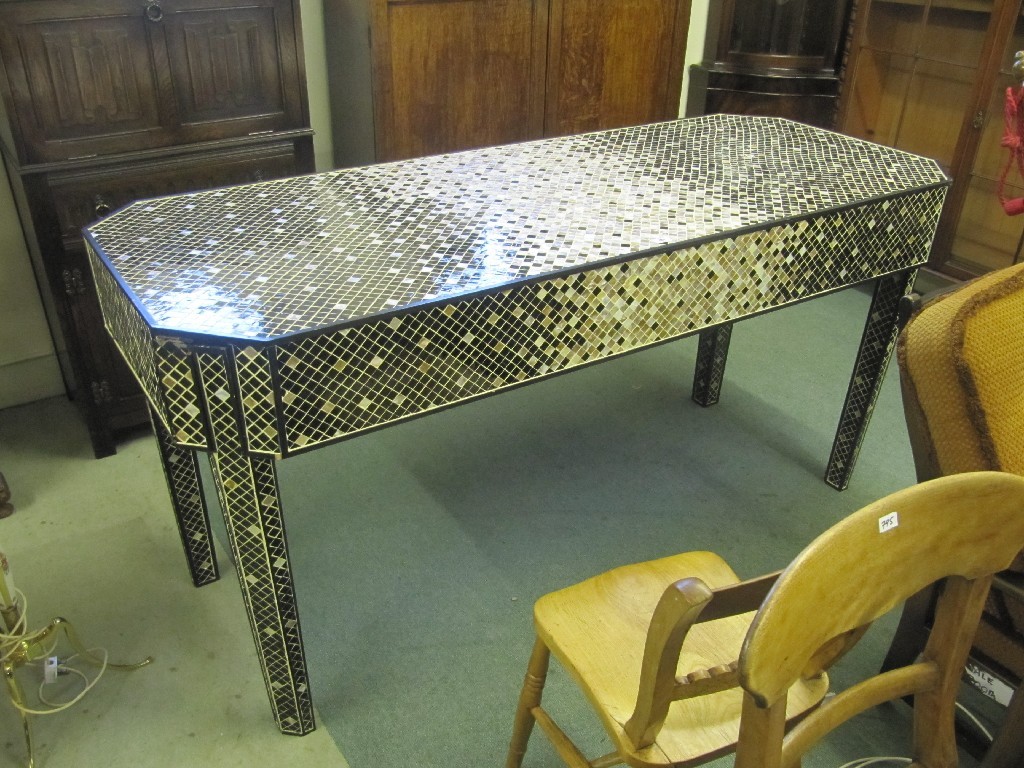 Appraisal: Retro mosaic style hall table