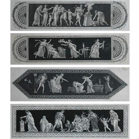 Appraisal: Giovanni-Battista Cipriani CLASSICAL CEILING DESIGNS Four engravings Estimate nbsp nbsp