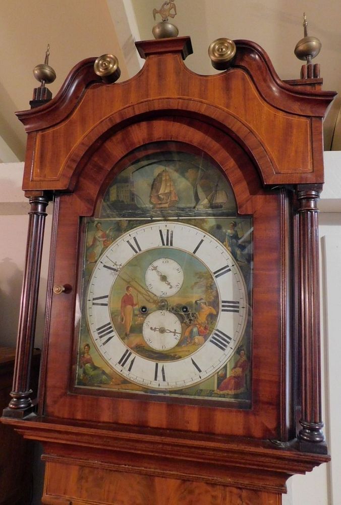 Appraisal: ROBERT FLETCHER ENGLISH TALL CLOCK Lovely circa English mahogany tall