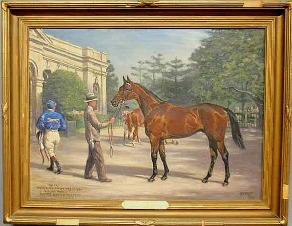 Appraisal: Voss Franklin Brooke American - oil on canvas equine portrait