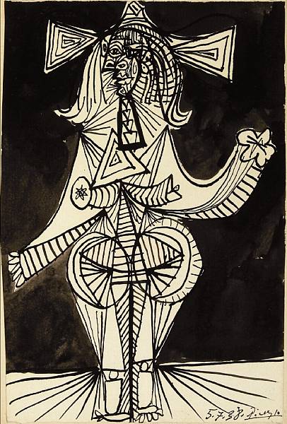 Appraisal: n a Pablo Picasso Spanish - Femme debout dated and