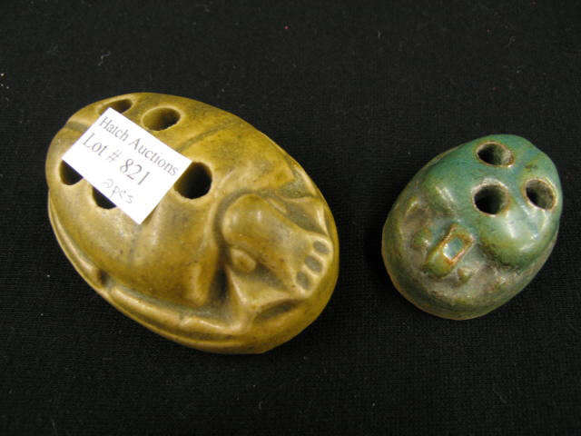 Appraisal: Fulper Art Pottery Scarab Flower Frogs excellent