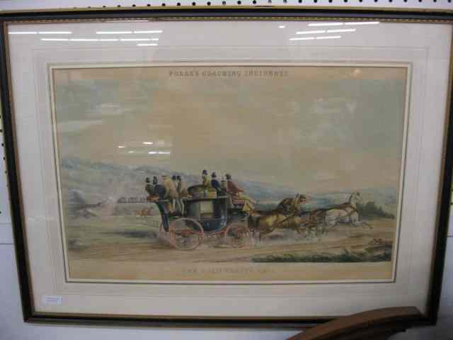 Appraisal: Victorian Handcolored Engraving Fores's Coaching Incidents ''The Road Versus Rail''