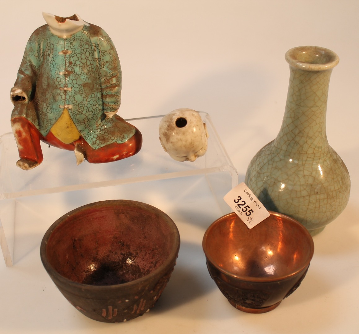 Appraisal: Various Chinese wares to include a Qing period hardwood tea