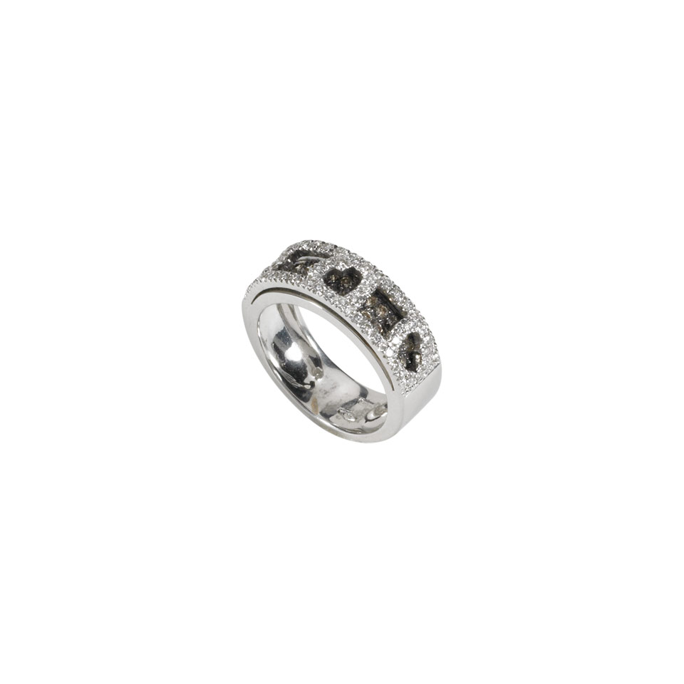 Appraisal: Italian k White Gold Ring set with small brilliant cut