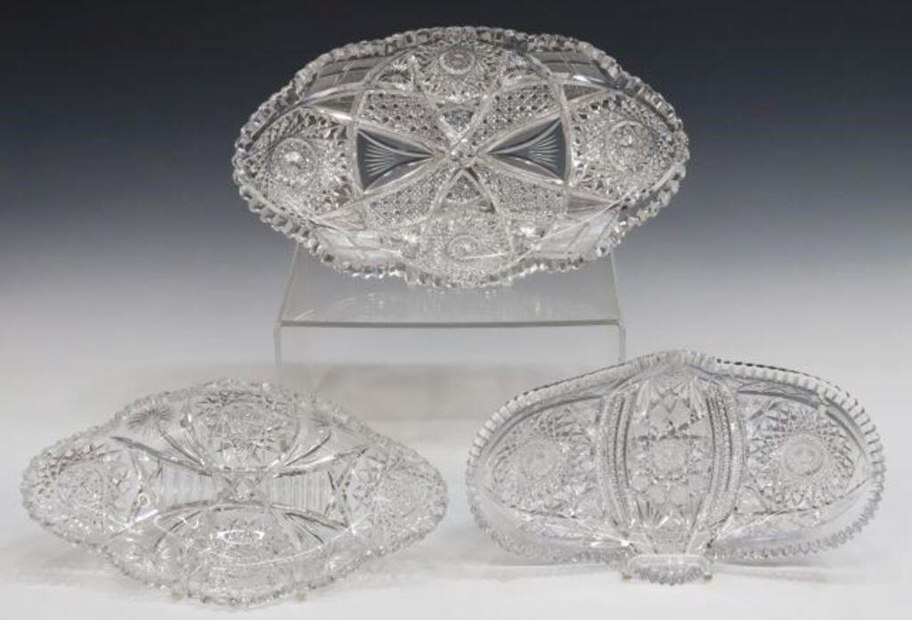 Appraisal: lot of American Brilliant Period cut crystal relish dishes in