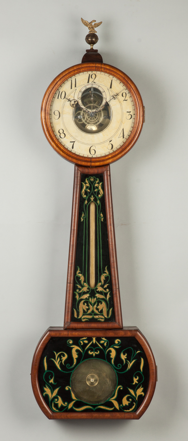 Appraisal: Rare J A Hardy Large Banjo Clock Early th cent