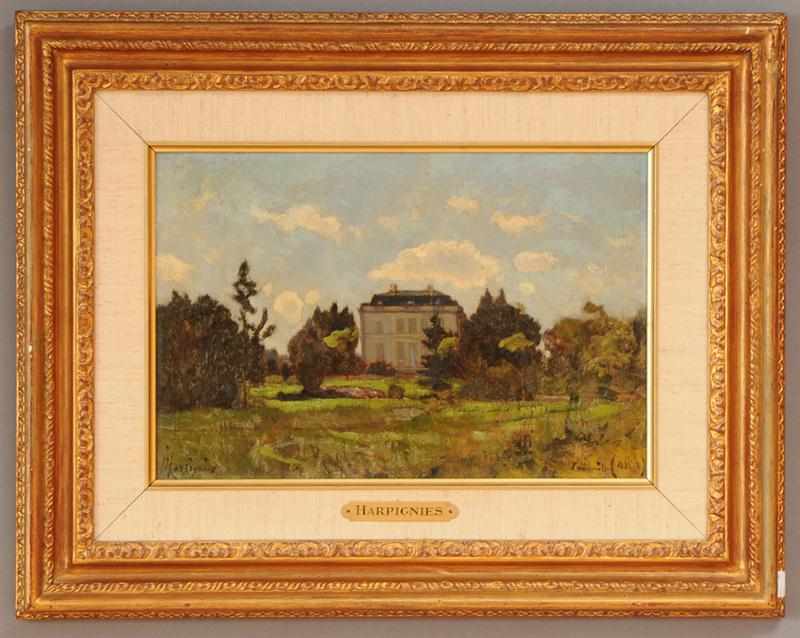 Appraisal: HENRI JOSEPH HARPIGNIES - ''MAISON DE M BIGNON'' Oil on