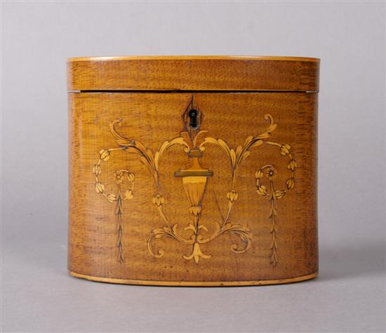 Appraisal: A George III Inlaid Tea Caddy Height x width x