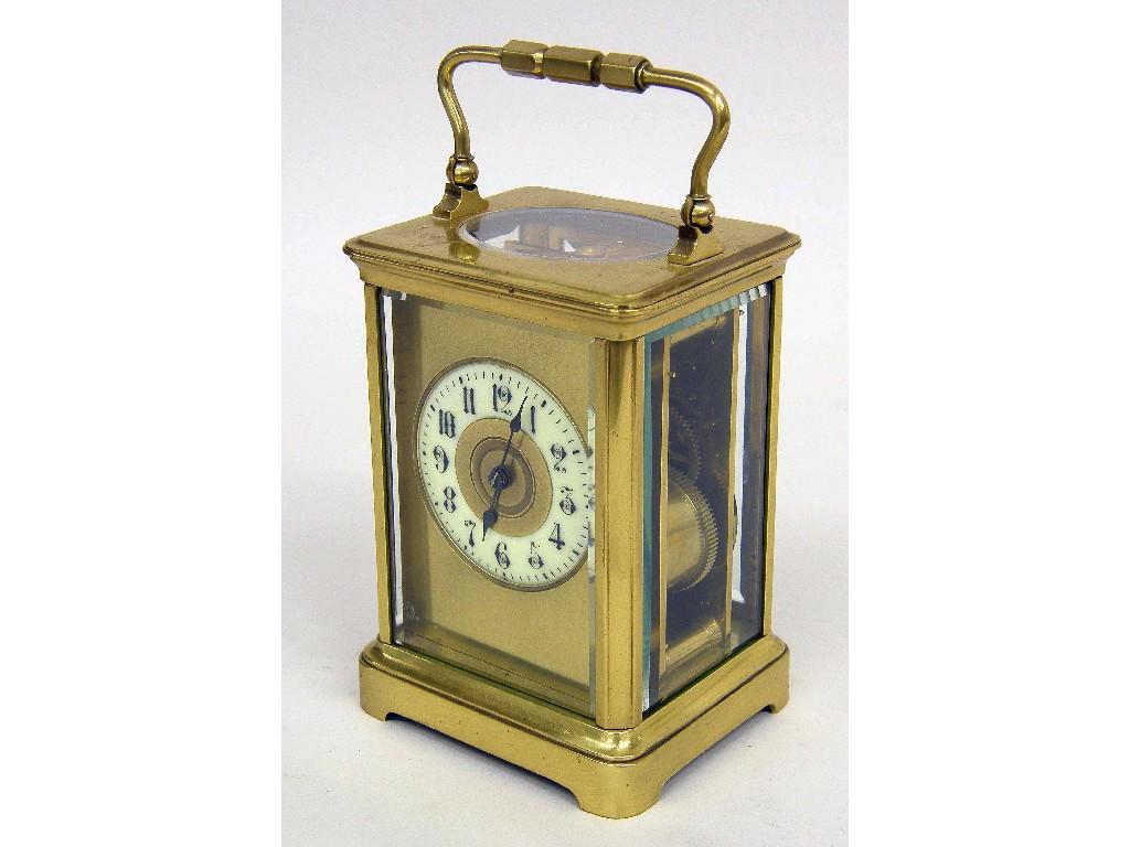 Appraisal: Ornate gilt metal mantel clock case with aperture for a