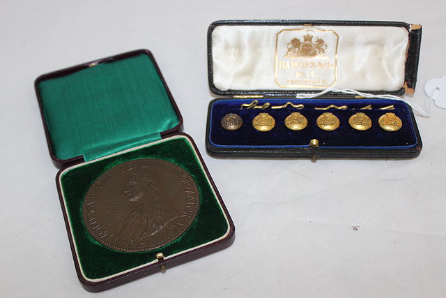 Appraisal: FIVE MILITARY BUTTONS with L F underneath a crown together