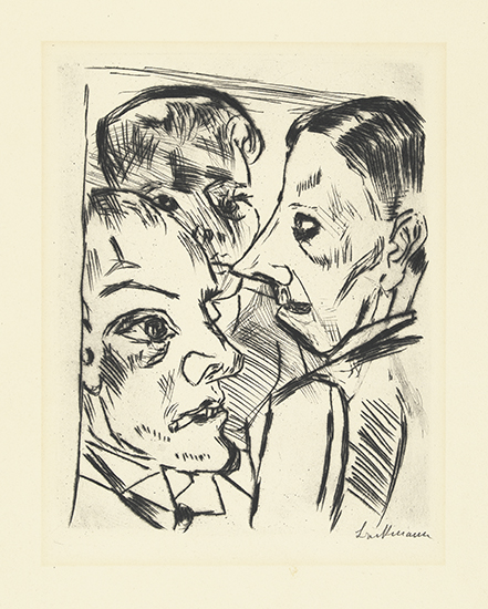 Appraisal: MAX BECKMANN Herr M ller ich und die Bufettmamsell Drypoint