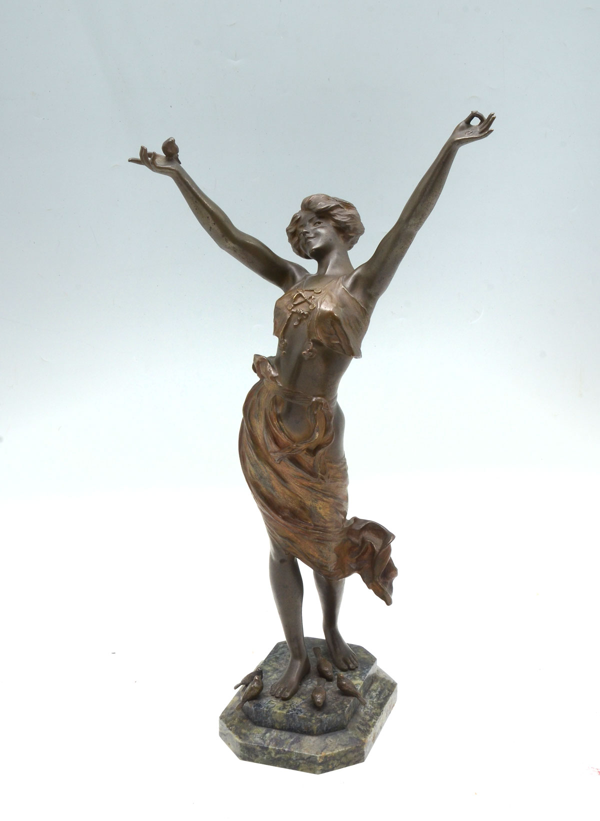 Appraisal: PHILIPPE Paul French - Young Bronze Maiden with Arms Outstretched